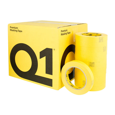 Q1 PREMIUM YELLOW AUTOMOTIVE MASKING TAPE 3/4" CASE (48 ROLLS) - Jerzyautopaint.com