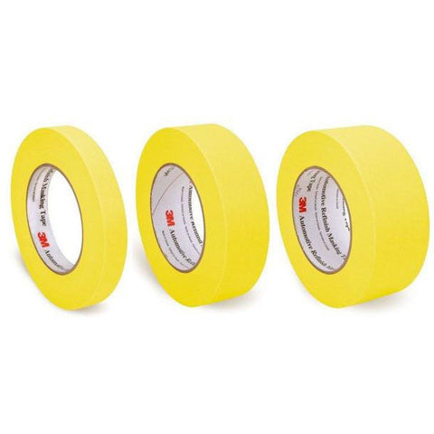 3 Pack of 3M Yellow Masking Tape, 3/4", 1.5", 2" - Jerzyautopaint.com