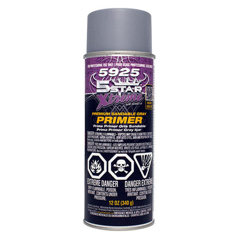 5 STAR Premium Gray Sandable Primer Aerosol 5925 - 12 OZ - Jerzyautopaint.com